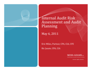Internal Audit Risk Assessment and Audit Assessment and Audit