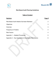 Risk Based Audit Planning Guidelines Table of Content Sections