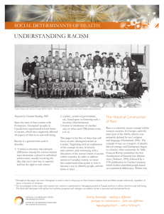 understanding racism - National Collaborating Centre for Aboriginal