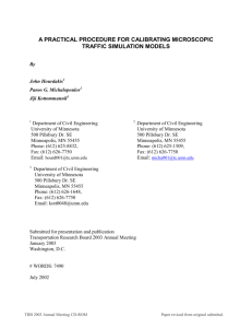 Practical Procedure for Calibrating Microscopic Traffic Simulation