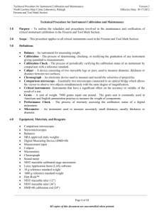 Technical Procedure for Instrument Calibration and Maintenance 1.0