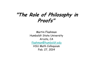 The Role of Philosophy in Proofs