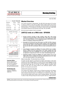 Morning Briefing - Taurus Securities