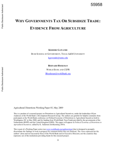 why governments tax or subsidize trade