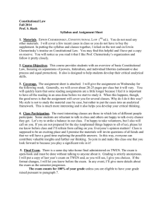 Constitutional Law Fall 2014 Prof. S. Rush Syllabus and Assignment