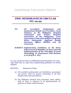 phic memorandum circular no. 09-99