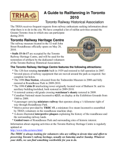 Railfan Guide - Toronto Railway Historical Association