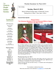 March - Ontario Model Soldier Society