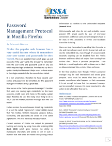 Password Management Protocol in Mozilla Firefox