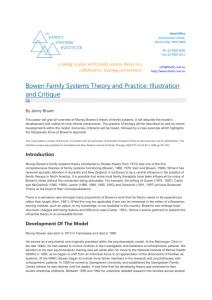 Bowen Family Systems Theory and Practice: Illustration and Critique