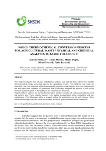 which thermochemical conversion process for - Procedia-ESEM