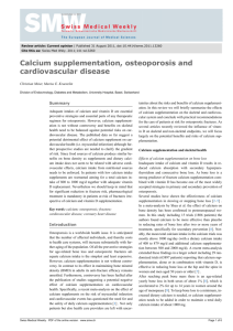 Calcium supplementation, osteoporosis and cardiovascular disease