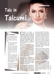 Talcum Powder - Department of Consumer Affairs