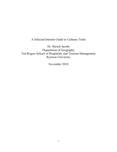 A Selected Internet Guide to Culinary Trails Dr. Hersch Jacobs