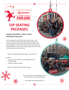 vip seating packages - Rogers Santa Claus Parade