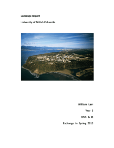 Exchange Report University of British Columbia William Lam Year 2