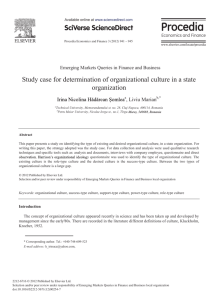Study Case for Determination of Organizational Culture in a State