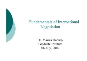Fundamentals of International Negotiation