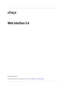 Web Interface 5.4 - Product Documentation