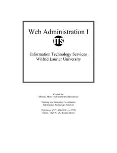 Web Administration I - WLU - Wilfrid Laurier University