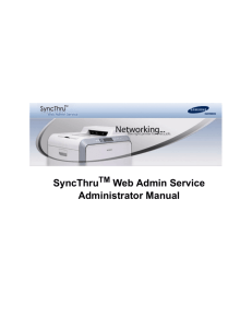 SyncThru Web Admin Service Administrator Manual