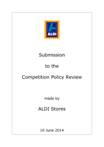 Aldi Stores - Competition Policy Review Issues Paper