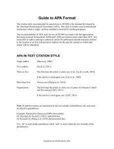 Guide to APA Format