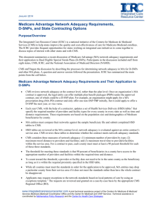 Medicare Advantage Network Adequacy Requirements, D