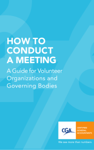 How to Conduct a Meeting - Certified General Accountants of Ontario