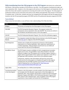 FAQs transitioning from the CGA program to the CPA Program CGA