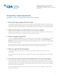 Frequently Asked Questions - Transitioning to the CPA Program