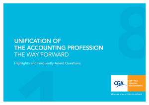 Unification of the accoUnting Profession The Way ForWard