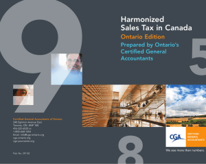 Harmonized Sales Tax in Canada - Certified General Accountants of