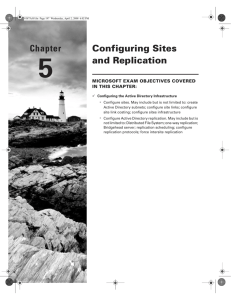 Chapter Configuring Sites and Replication