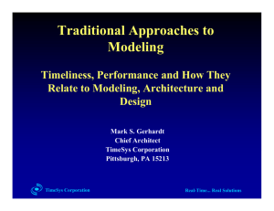 Traditional Approaches to Modeling