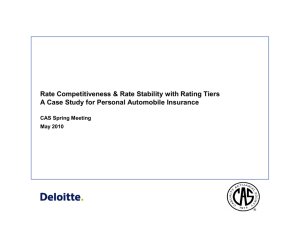 Rate Competitiveness & Rate Stability with Rating Tiers A Case