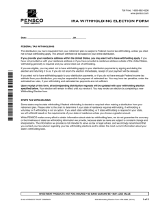 Withholding Election Form-IRA