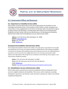 PARTIAL LIST OF EMPLOYMENT RESOURCES D.C. Government