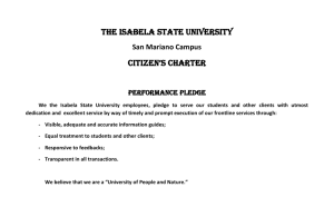 D. Citizen's Charter - Isabela State University