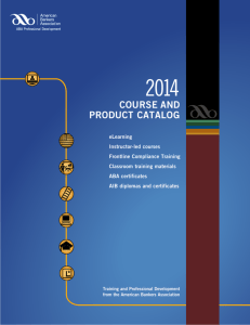 COURSE AND PRODUCT CATALOG