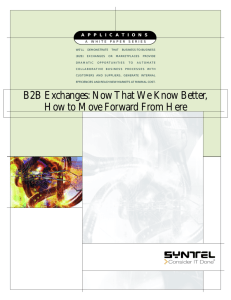 B2B Exchanges: Now That We Know Better, How to Move Forward