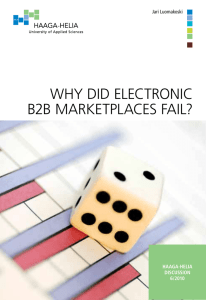 Why did electronic B2B marKetplaceS fail? - Haaga