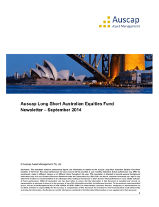Auscap Long Short Australian Equities Fund Newsletter