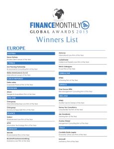 Winners List - Finance Monthly