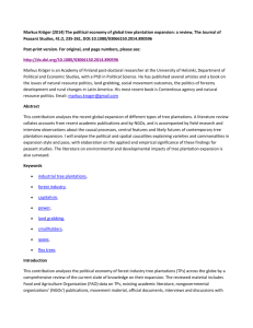 The political economy of global tree plantation expansion