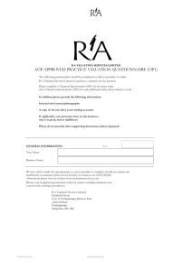 RA Valuations Questionnaire OP1