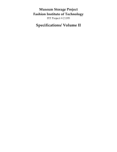 Specifications/ Volume II - Fashion Institute of Technology