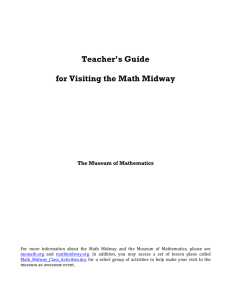 Teacher's Guide for Visiting the Math Midway