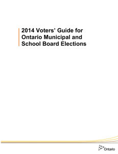 2014 Voters' Guide for Ontario Municipal and School Board Elections