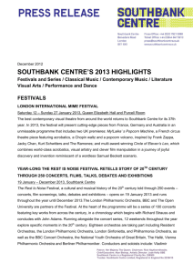 SOUTHBANK CENTRE'S 2013 HIGHLIGHTS